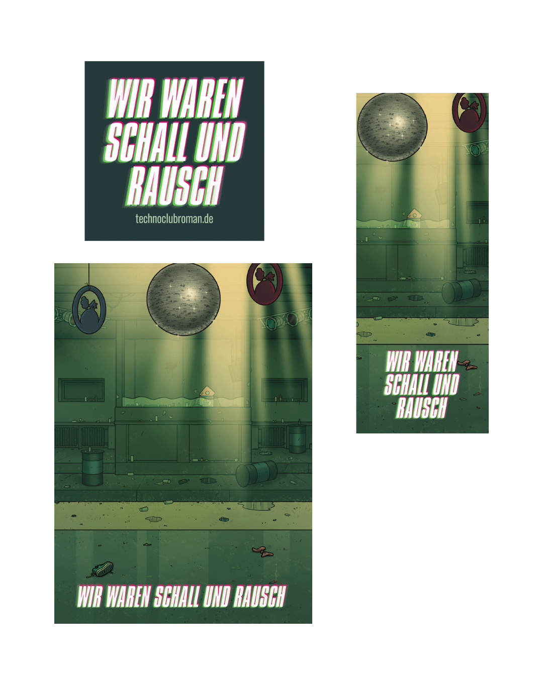 WIR WAREN SCHALL UND RAUSCH Sticker, Lesezeichen, Flyer